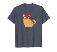 Marvel Spider-Man Miles Morales Game Spider-Cat Meow T-Shirt, Herren, Blau Meliert, 5XL