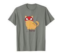 Marvel Spider-Man Miles Morales Game Spider-Cat Meow T-Shirt, Herren, Heidekraut/Armeegrün, L