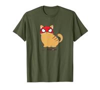 Marvel Spider-Man Miles Morales Game Spider-Cat Meow T-Shirt, Herren, Olivgrün, XL