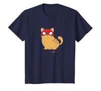 Marvel Spider-Man Miles Morales Game Spider-Cat Meow T-Shirt, Kinder, Marineblau, 116