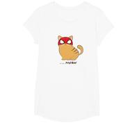 Marvel Spider-Man Miles Morales Game Spider-Cat Meow T-Shirt, Mädchen, Weiß, XS