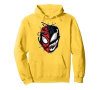 Marvel Spider-Man Peter Venom Split Face Pullover Hoodie, Unisex für Erwachsene, Gelb, XL