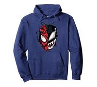 Marvel Spider-Man Peter Venom Split Face Pullover Hoodie, Unisex für Erwachsene, Marineblau, S