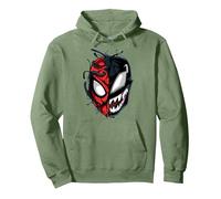 Marvel Spider-Man Peter Venom Split Face Pullover Hoodie, Unisex für Erwachsene, Salbeigrün, XL