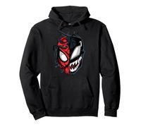 Marvel Spider-Man Peter Venom Split Face Pullover Hoodie, Unisex für Erwachsene, Schwarz, M