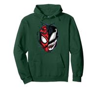 Marvel Spider-Man Peter Venom Split Face Pullover Hoodie, Unisex für Erwachsene, Waldgrün, XXL