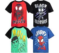 Marvel Spider-Man Spidey and His Amazing Friends Toddler Boys 4 Pack T-Shirt red/Blue/Black/Green 2T