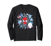 Marvel Spider-Man Team Spidey Big Face Collage Langarmshirt