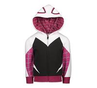 Marvel Spiderman Big Girls Long Sleeve Fleece Zip-Up Costume Hoodie 7/8