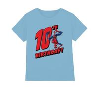 Marvel Spiderman Birthday 10 Kinder T-Shirt, Hellblau, 9-11 J