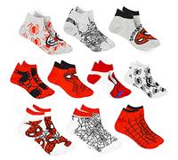 Marvel Spiderman Boys Assorted 10-Pack Athletic Low Cut No Show Socks, Youth Ages 3-7, Version 1