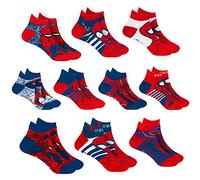 Marvel Spiderman Boys Assorted 10-Pack Athletic Low Cut No Show Socks, Youth Ages 4-10 (V2)