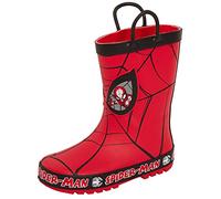 Marvel Spiderman-Gummistiefel für Jungen mit Griffen zum Überziehen, Gummi-Gummistiefel, rot / schwarz, 34 EU