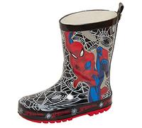 MARVEL Spiderman Gummistiefel für Jungen, Schwarze Webs, 34 EU