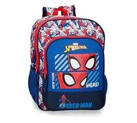 Marvel Spiderman Hero Schulrucksack mit doppeltem Fach, anpassbar, Blau, 30 x 40 x 13 cm, Polyester 15,6 l