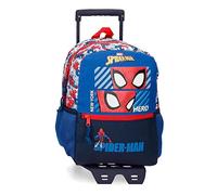 Marvel Spiderman Hero Schulrucksack mit Trolley, Blau, 25 x 32 x 12 cm, Polyester, 9,6 l