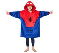 Marvel Spiderman Hoodie Decke Kinder Jungen Übergröße Kuscheldecke mit Ärmeln, Warm Fleece Kapuzenpullover Teenager Tragbare Decken Hoodie Jungen