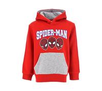 Marvel Spiderman Hoodie für Jungen, Weiches Textil Sweatshirt mit Kapuze, Kapuzenpullover Geschenk für Kinder, Größe 6 Jahre | Rot
