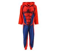 Marvel Spiderman Jumpsuit Schlafanzug Kinder Jungen Onesie Kinder Fleece Overall (DE/NL/SE/PL, Numerisch, 116, Regular, Rot)