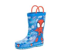 Marvel Spiderman Jungen Gummistiefel | Kinder-Gummistiefel mit Spiderman-Charakter und Web-Print in Blau und Rot | Wasserabweisende Gummistiefel zum Anziehen für Kinder