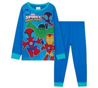 Marvel Spiderman Jungen Schlafanzug Set, Bequeme Atmungsaktive Nachtwäsche - Kinder Geschenke (Blau/Mehrfarbig, 4-5 Jahre)