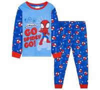 Marvel Spiderman Jungen Schlafanzug Set, Bequeme Atmungsaktive Nachtwäsche - Kinder Geschenke(Blau Spidey, 7-8 Jahre)