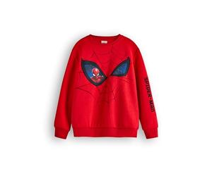 Marvel Spiderman Jungen Sweatshirt | Kinder Superhero Graphic Pullover mit Rundhalsausschnitt in Rot | Spider-Man Web & Augen Pullover Film Film Bekleidung | Comic Buch Charakter Kunst Merchandise