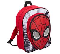 Marvel Spiderman-Rucksack für Jungen, Avengers, Schule, Reisen, Lunchtasche, reflektierende Augen mit Tasche, Rot, Taille unique, Tagesrucksa