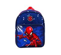 Marvel Spiderman Rucksack Kinder Jungen Kindergartenrucksack - Original Fanartikel Motiv - Backpack Kinderrucksack Kindergarten - großes Hauptfach - 31,5 x 23 x 13 cm, blau/rot