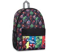 Marvel Spiderman Rucksack Kinder mit Designs von The Avengers Iron Man und Mehr Kinderrucksack Einschulung Geschenk (Schwarz Avengers)