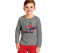 Marvel Spiderman Schlafanzug für Jungen - Kinder Pyjama Set Langarm Oberteil mit Hose Grau/Rot (DE/NL/SE/PL, Numerisch, 110, 116, Regular, Grau/Rot)