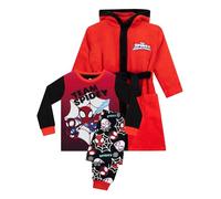 Marvel Spiderman Schlafanzug Und Bademäntel | Spidey Und Seine Super-Freunde Schlafanzug Jungen | Bademantel Mit Pyjamas | Rot 116