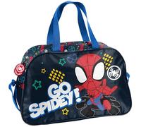 Marvel Spiderman Spider-Man - Kinder Jungen Mädchen Sporttasche Reisetasche Go Spidey (22CD), 40 x 25 x 16 cm, schwarz/blau