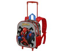 Marvel Spiderman Symbol-Kleiner 3D Rucksack mit Rädern, Grau, 26 x 34 cm, Kapazität 7 L