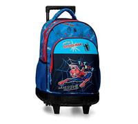 Marvel Spiderman Totally awesome Compact Backpack 2 Wheels Blue 32x45x21 cms Polyester 30,24L