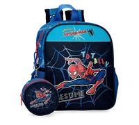 Marvel Spiderman Totally awesome Vorschulrucksack mit blauem Trolley 21x25x10 cm Polyester 5,25L