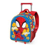Marvel Spiderman Web Out-Kleiner 3D Rucksack mit Rädern, Blau, 26 x 34 cm, Kapazität 7 L
