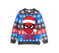 Marvel Spiderman Weihnachtspullover für Jungen, grau, rot, blau | Langärmlig, Rundhalsausschnitt | Festliche Kleidung für Kinder Charakteren | Fanartikel