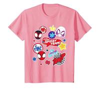 Marvel Spidey and His Amazing Friends Spidey Team Stickers T-Shirt, Kinder, Rosa, 92