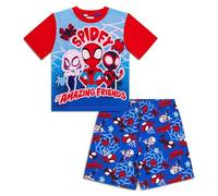 Marvel Spidey & His Amazing Friends Jungen-Schlafanzug | Spider-Man Kurz-Pyjama-Set | 100% Baumwolle Sommer Nachtwäsche | Kinder Superhelden-Nachtwäsche, blau, 4-5 Years