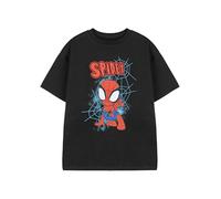 Marvel Spidey und Seine fantastischen Freunde Schwarzes Jungen-T-Shirt | Kurzarm-T-Shirt mit Spidey Webs-Grafik für Kinder | Spider-Man-Superhelden-Cartoon-Bekleidung | Offiziell lizenzierte Ware