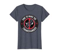 Marvel Studios Deadpool & Wolverine Chimichangas Claw Slash T-Shirt, Damen, Blau Meliert, L