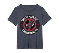 Marvel Studios Deadpool & Wolverine Chimichangas Claw Slash T-Shirt, Damen Große Größen, Blau Meliert, 3X