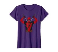 Marvel Studios Deadpool & Wolverine Deadpool Drawing Swords T-Shirt, Damen, Violett, S