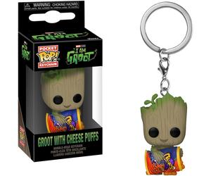 Marvel Studios I am Groot - Groot with Cheese Puffs Schlüsselanhänger Funko Pock