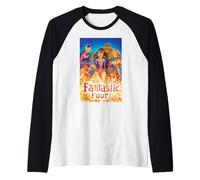 Marvel Super Heroes Fantastic Four Painted Comic Art & Logo Raglan