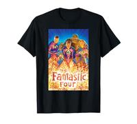 Marvel Super Heroes Fantastic Four Painted Comic Art & Logo T-Shirt