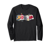 Marvel Super Heroes Spider-Man Logo Torn Paper Collage Langarmshirt