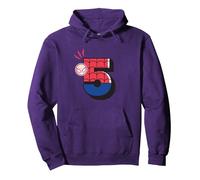 Marvel Super Heroes Spider-Man Numbers 5 Fifth 5th Birthday Pullover Hoodie, Unisex für Erwachsene, Violett, XL