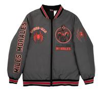Marvel Superhelden Jungen Bomberjacke Spider-Man, Miles Morales, Black Panther, Ghost-Spider, Venom Bomberjacke für Kinder, Grau, 14-16